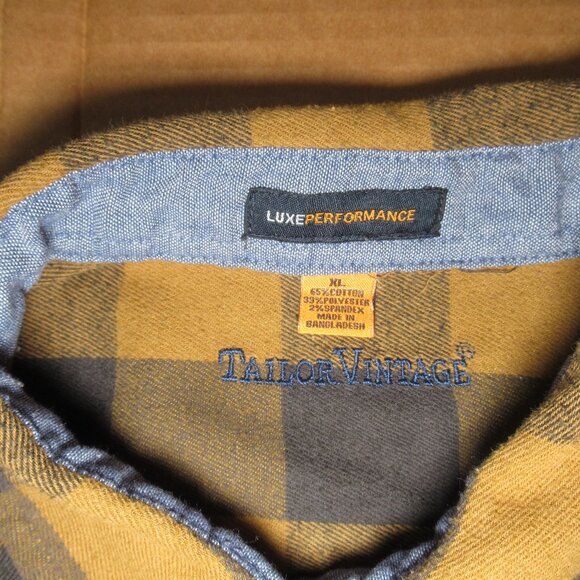 Tailor Vintage Luxe Performance Plaid Flannel Shirt | Size XL - Picture 8 of 10